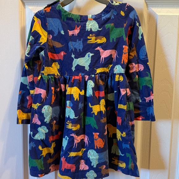Mini Boden dog print long sleeve jersey dress size 3-4Y - Picture 3 of 5